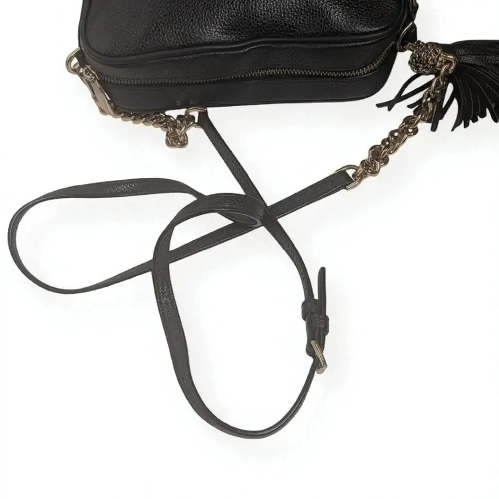 Michael Kors Ginny Crossbody Camera Bag in Black Pebbled Leather Jet Set Bag